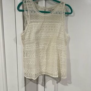 Joie Ivory Lace Tank Top